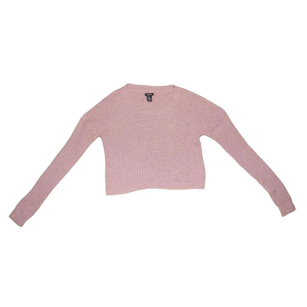 Rue21 women’s juniors x‑small dusty rose pink cropped knit sweater